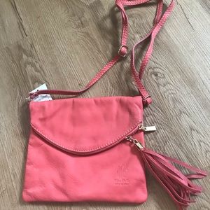 Pink genuine leather purse